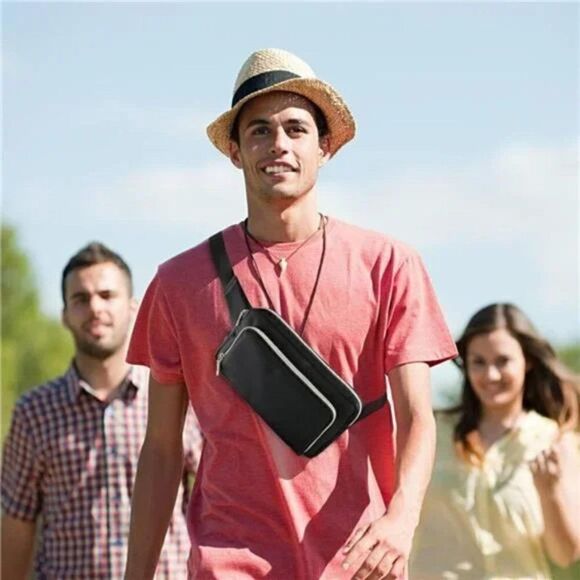 New Unisex Bum Hip Belt Waist Bag black - Picture 6 of 7